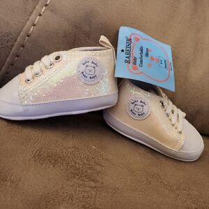 Baby Sequin Cream Shoes